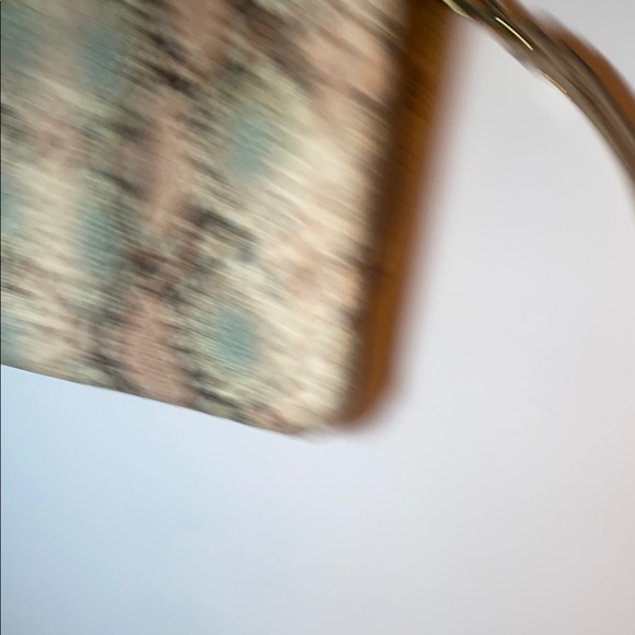 Kaari Blue Tan and Brown Clutch with Snake-Print Design - Picture 11 of 16